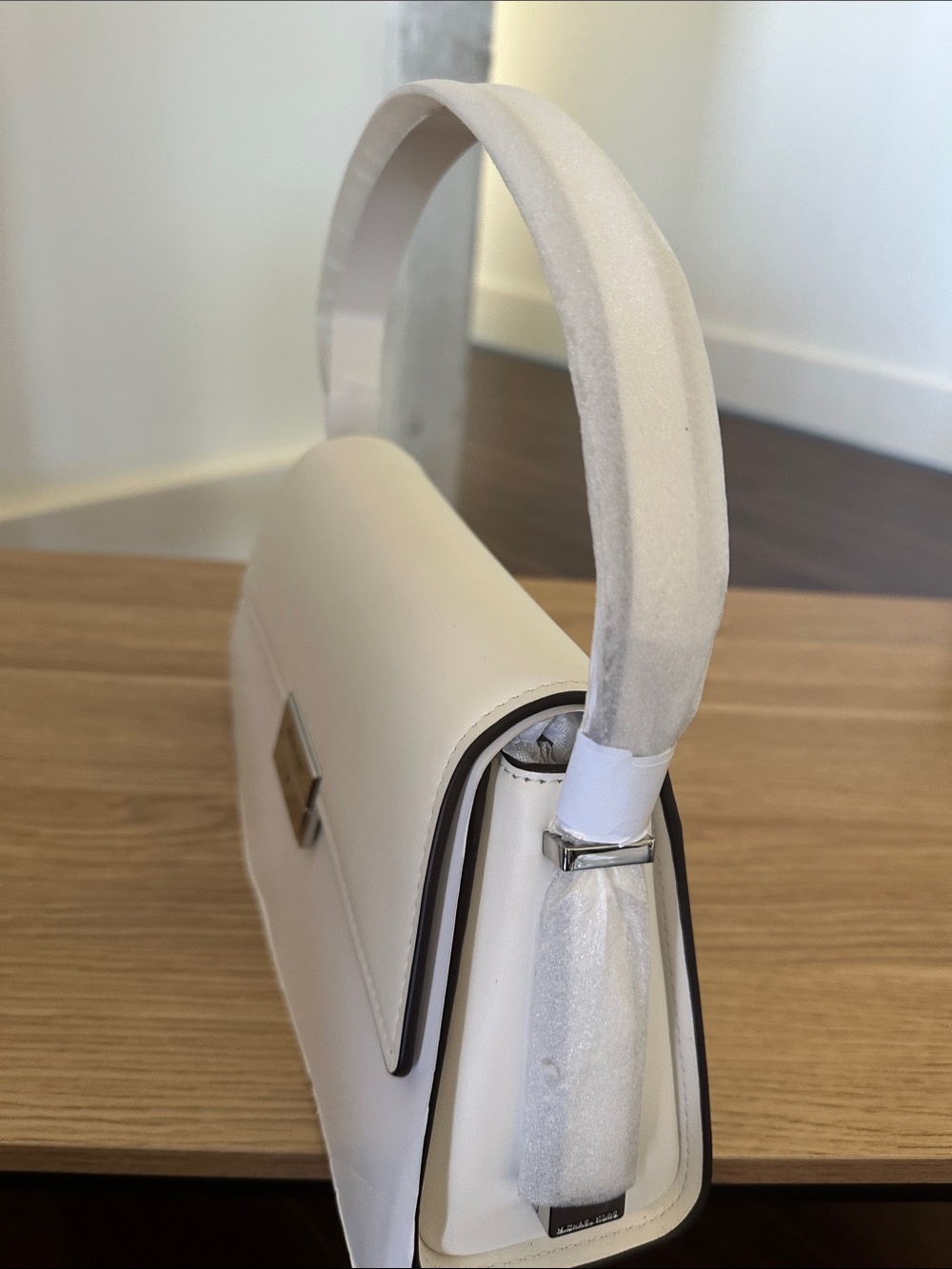 MICHAEL KORS Ludlow Medium Leather Shoulder Bag Optic White Leather New with tag - Picture 6 of 8